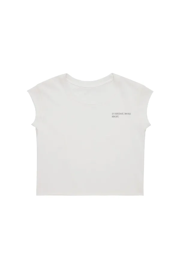 Y. CAP SLEEVE T-SHIRT WHITE