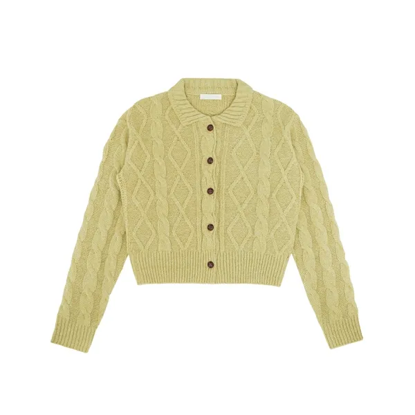Stew Cable Cardigan (mist yellow)