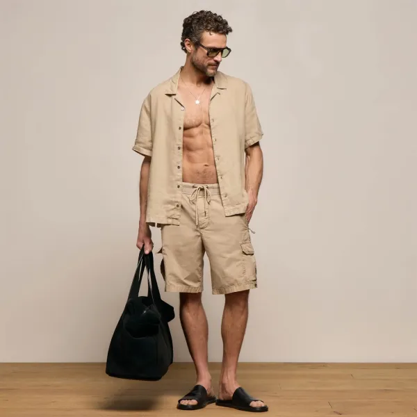 Parachute Poplin Cargo Short - Light Khaki Pigment