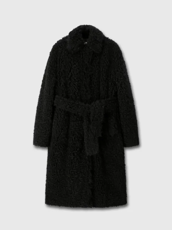 (W) OVERSIZED BLACK FUR COAT_ BLACK