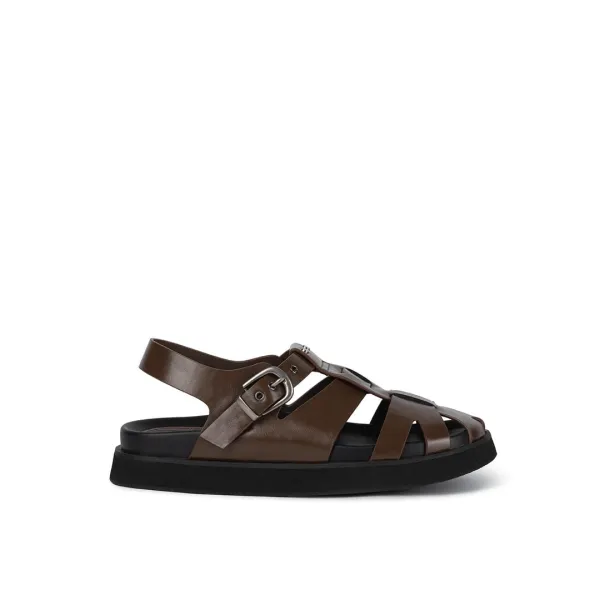 ROVER BUCKLED FISHERMAN SANDALS / BROWN