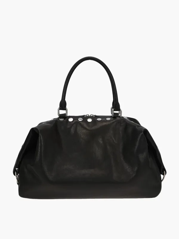 DUMPLING STUD_black washed nappa
