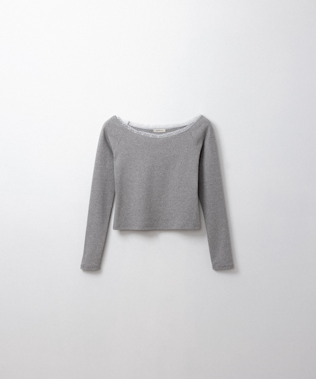 아카이브제이투유 레이스 보트넥 티셔츠 (gray) 상품 이미지 1