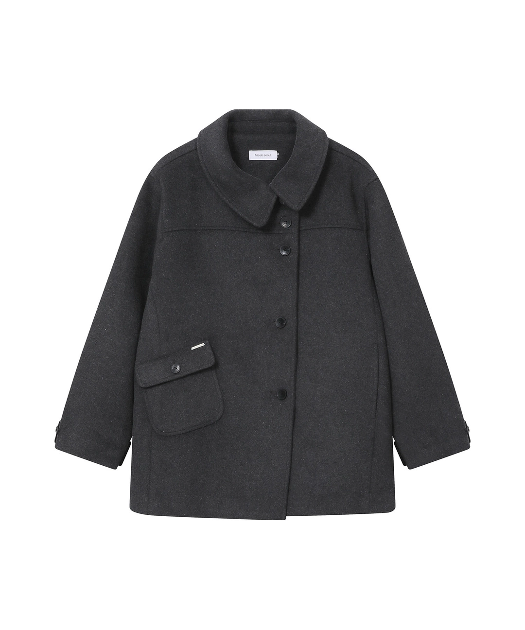 미세키서울 [10월 19일 발매] Big collar button coat CHARCOAL 상품 이미지 2
