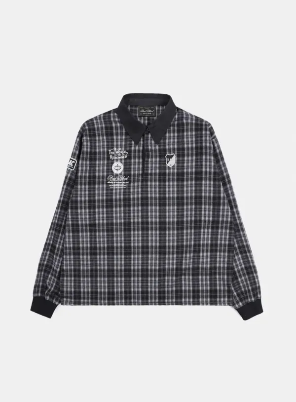 [w-sweatshirt24-015] 클래식 체크 럭비 셔츠 - 블랙