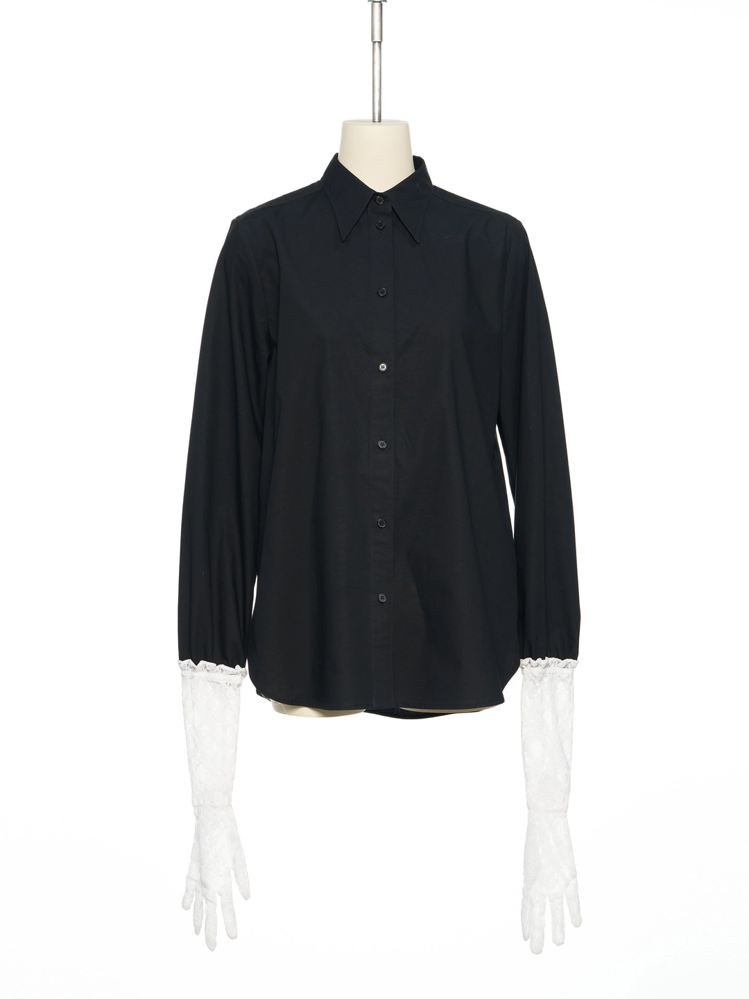 푸쉬버튼 PS26 BLACK LACE GLOVE DETAIL SHIRT 상품 이미지 1