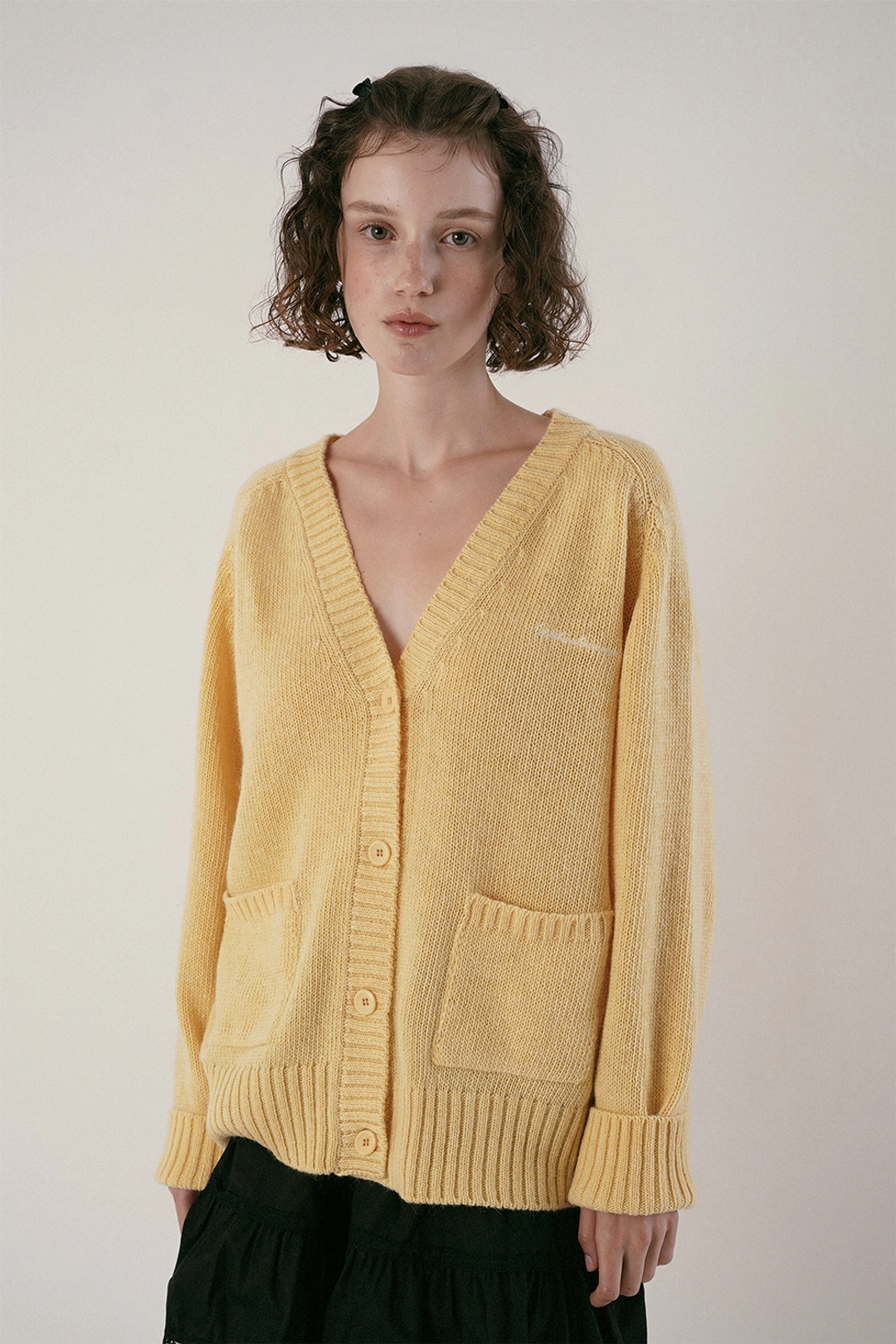 위드아웃썸머 Nuts v-neck cardigan_butter 상품 이미지 2