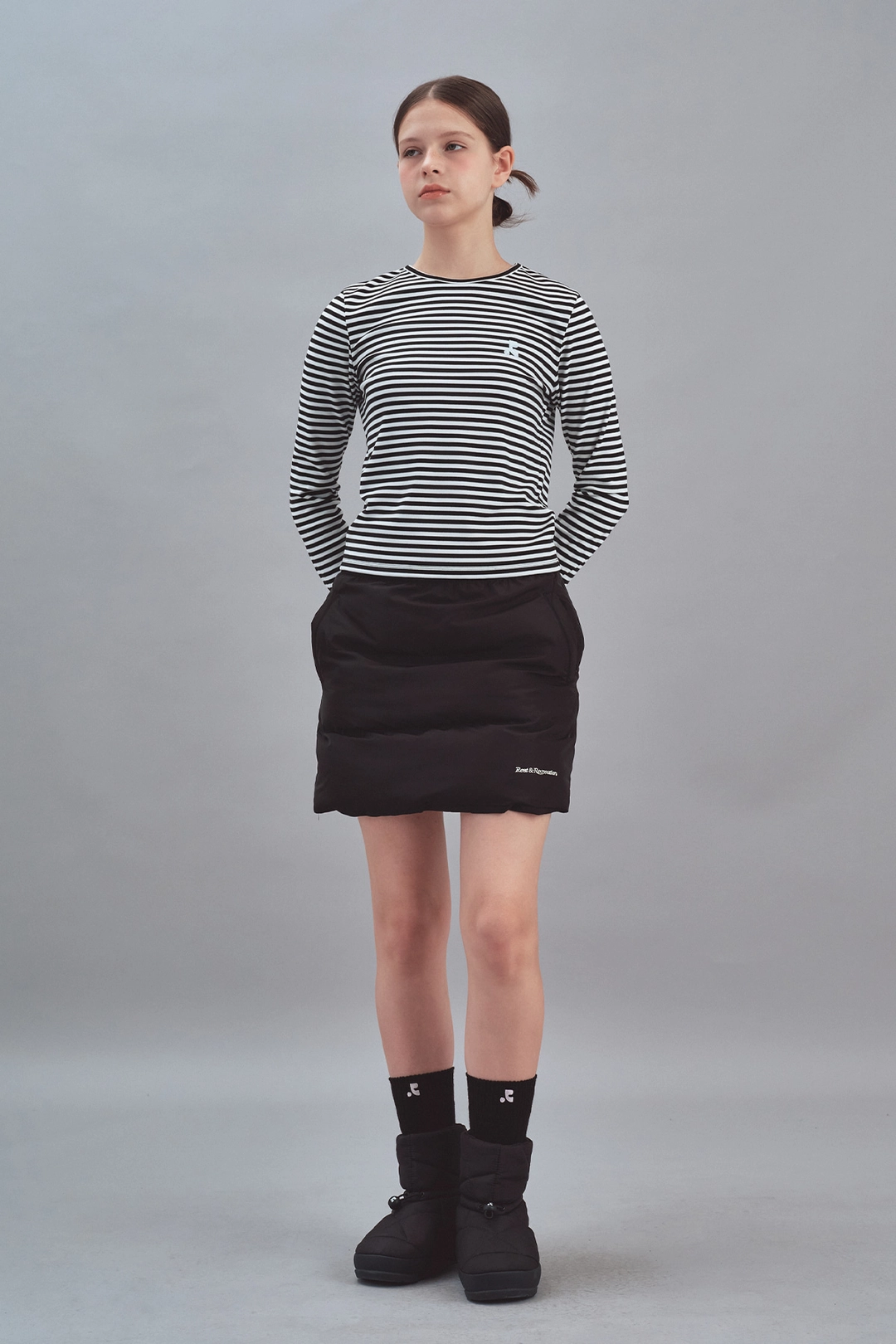 레스트앤레크레이션 STRIPE LONG SLEEVE - BLACK 상품 이미지 2