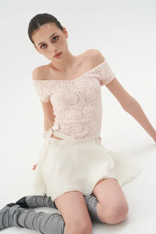 CHIFFON WRAP SKIRT IVORY