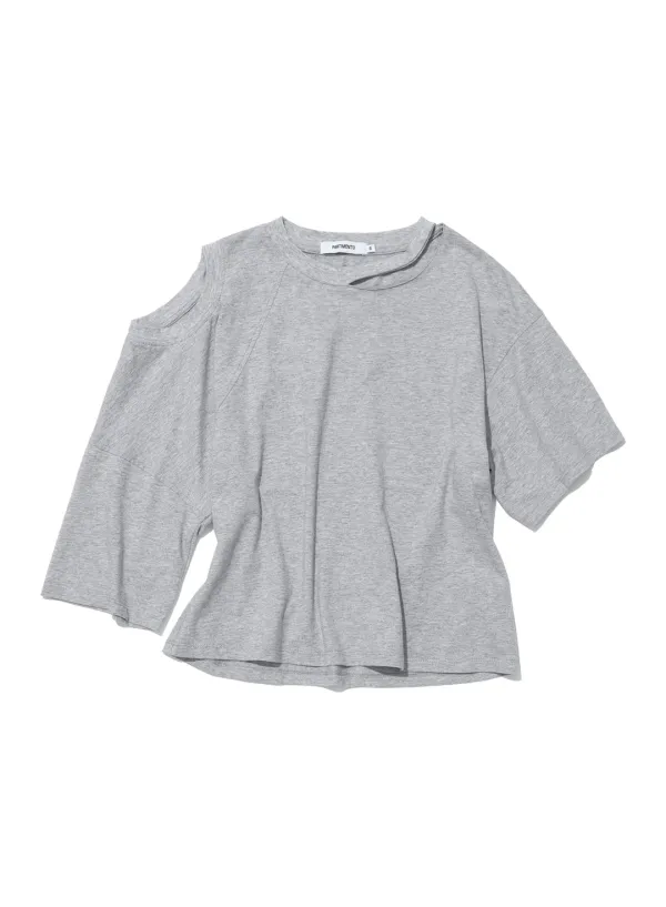 [WOMEN] 2WAY CUT-OUT DECONSTRUCTED TOP_MELANGE