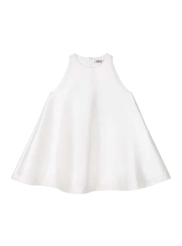 A-LINE SILKY DRESS (WHITE)