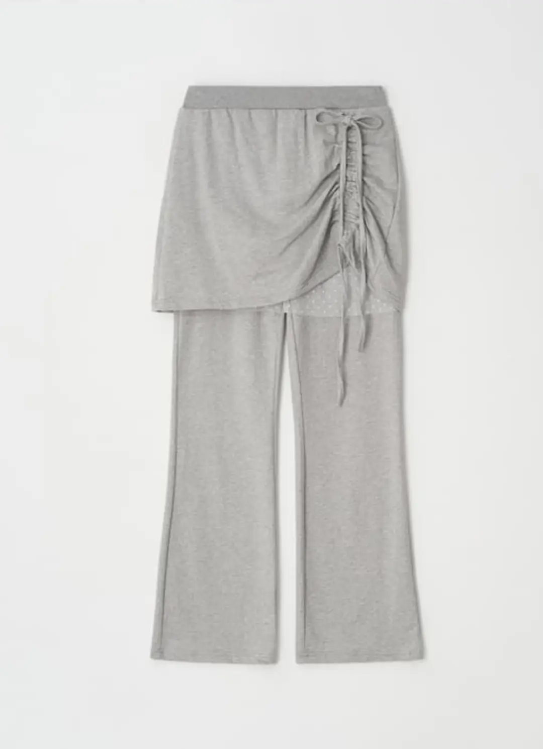 론론 DOT SHEER LAYERED BOOTSCUT PANTSKIRT GREY 상품 이미지 3