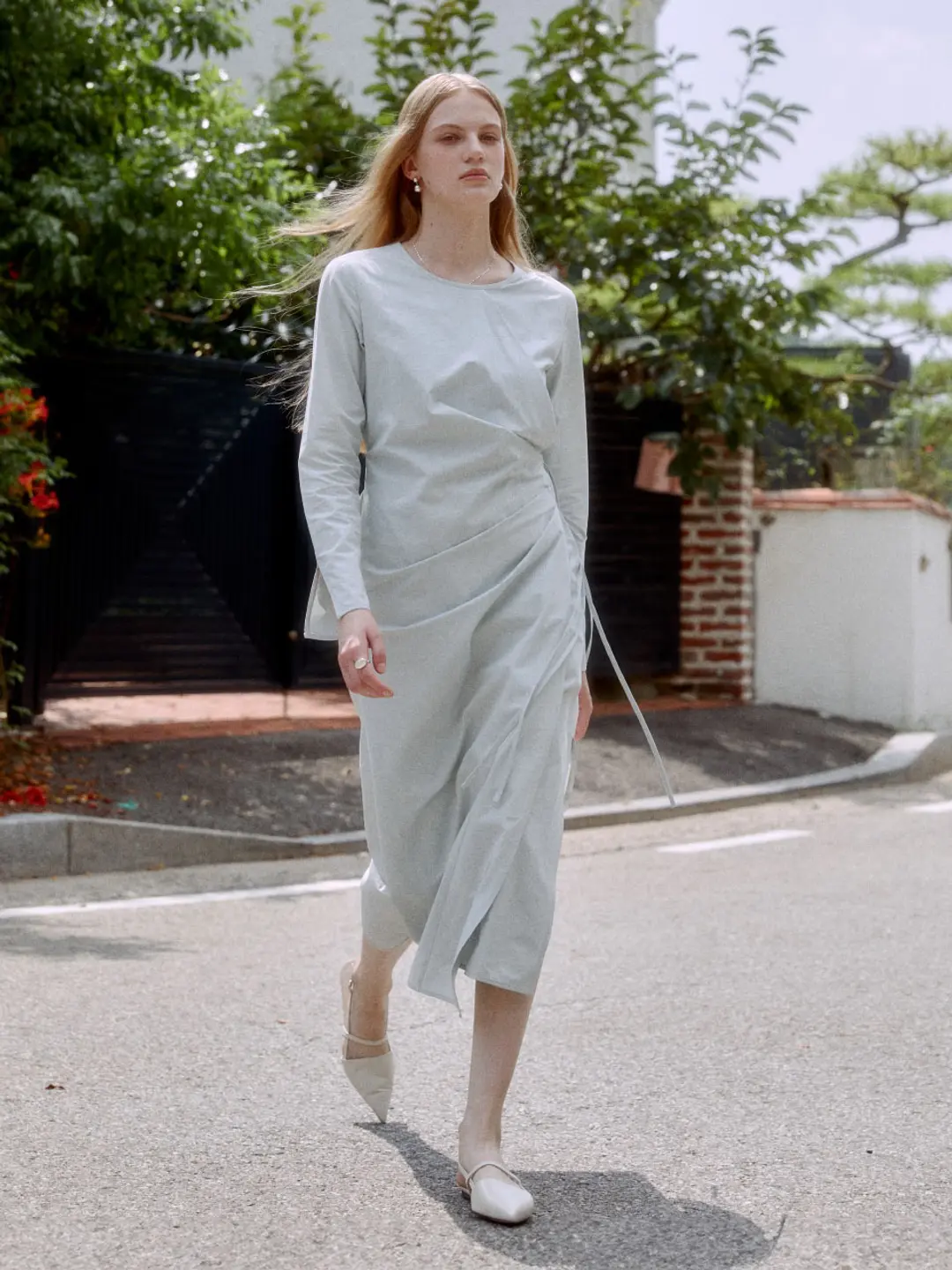 뮤제 NU VICTORIA Draped Layered Wrap Detail Dress_Light Mint 상품 이미지 2