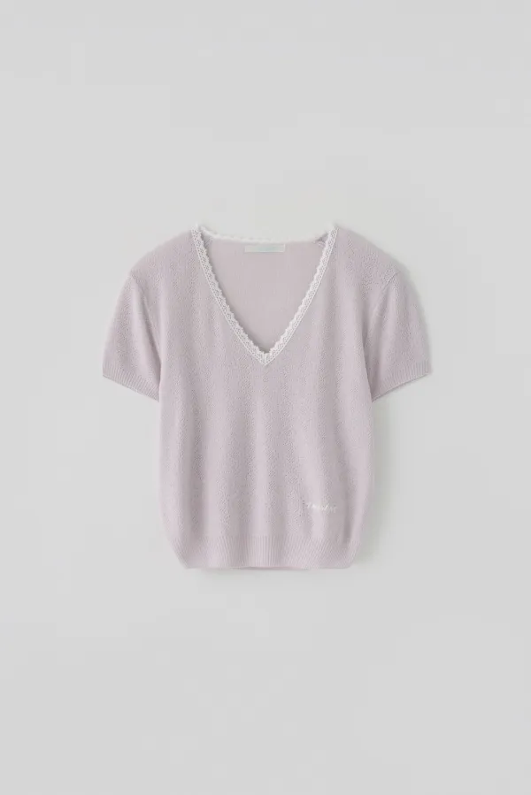 T/T Aven v-neck knit (lavender)