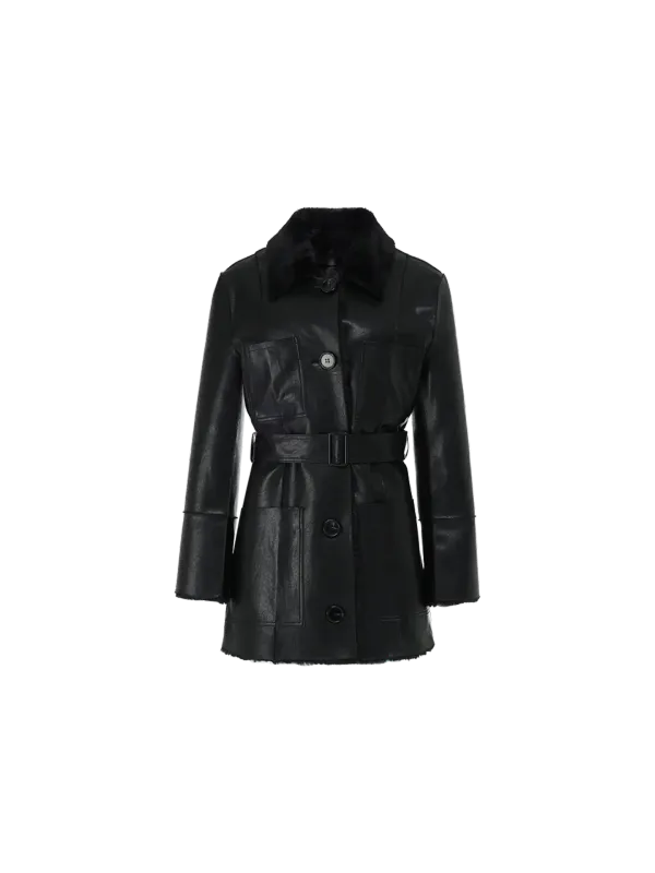 Reversible leather mustang (Black)