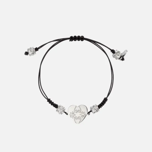 heart bloom bracelet-black