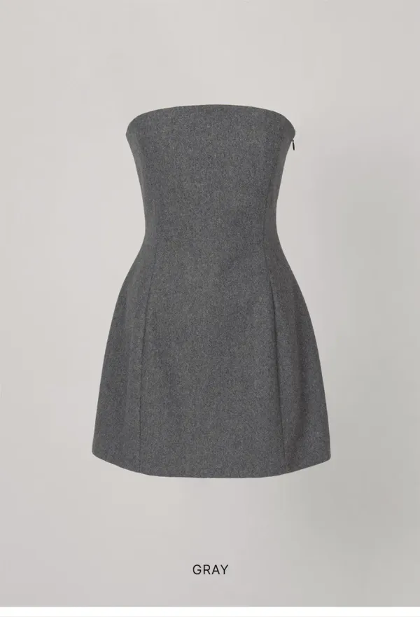 VOLUME TUBE DRESS_GRAY