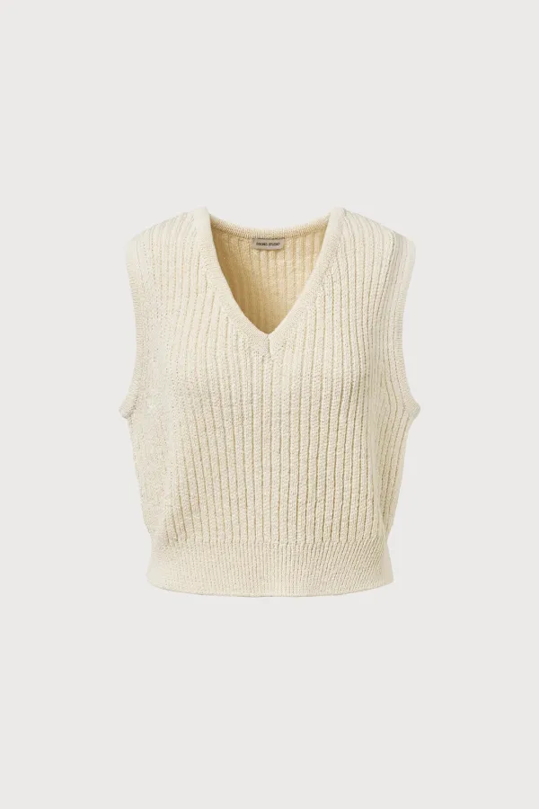 Part.8 Soft edge vest (beige, black)