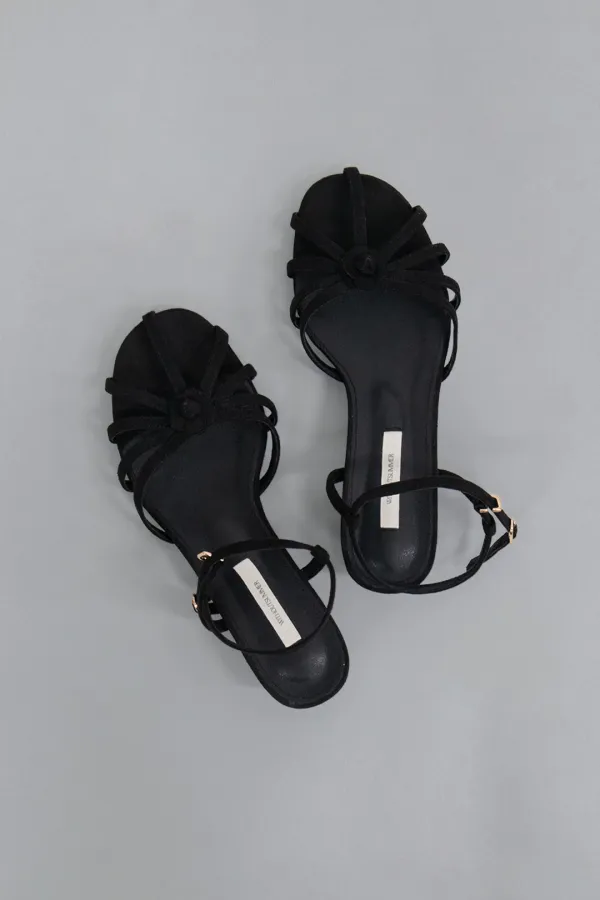 Corsage strap sandal_black