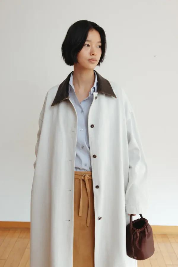 Dying trench coat (light gray / dark gray)