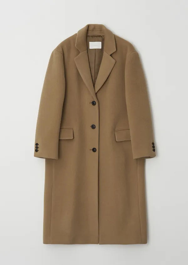 [10%] cashmere single long coat-camel