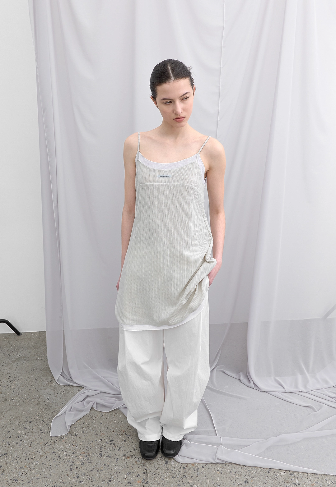 아뜰리에 나인 (OP-6340)AN SHEER JERSEY MINI DRESS 상품 이미지 1
