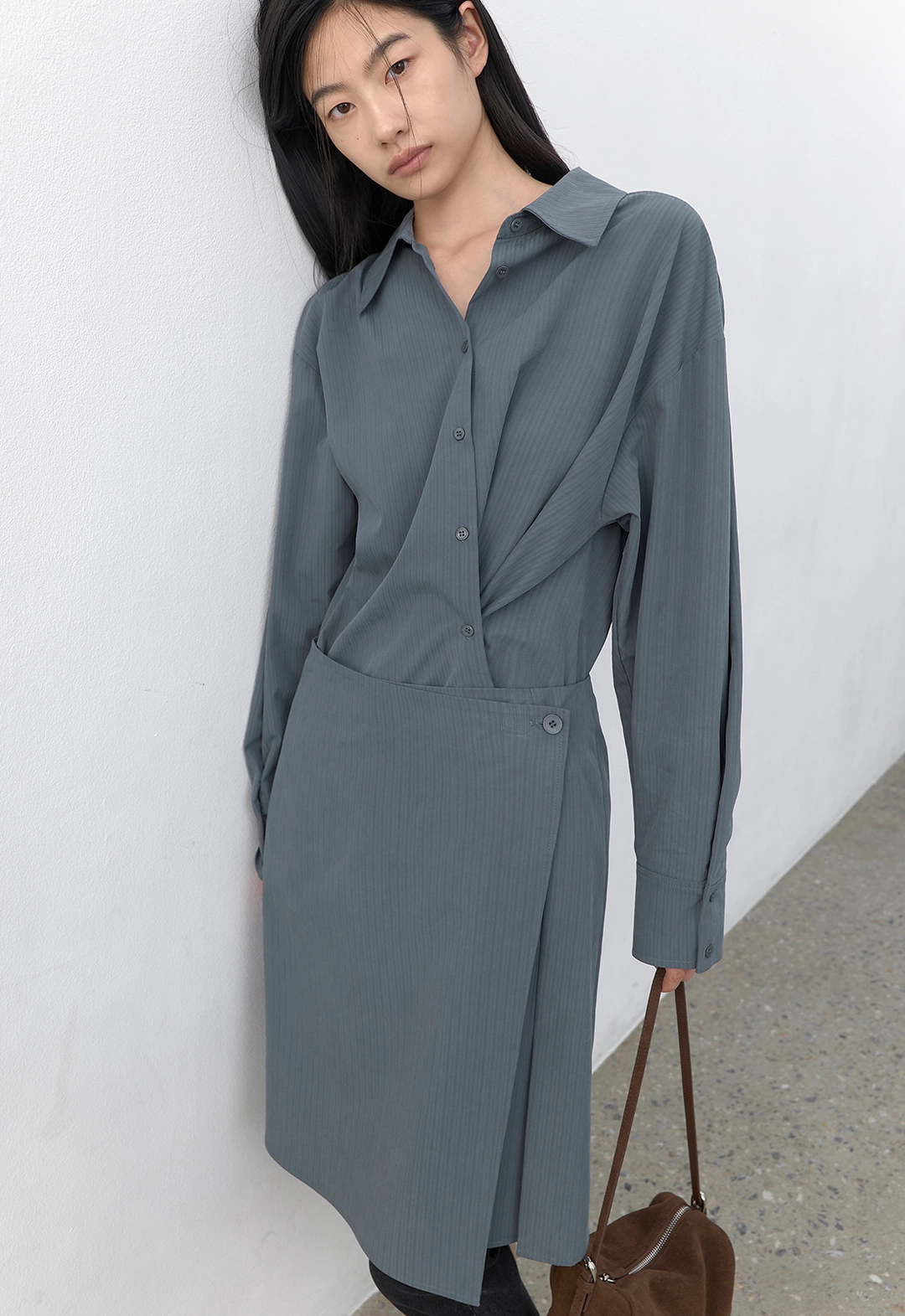 아뜰리에 나인 (OP-6346)DRAPE WRAP SKIRT SET-UP ONE PIECE S 상품 이미지 3