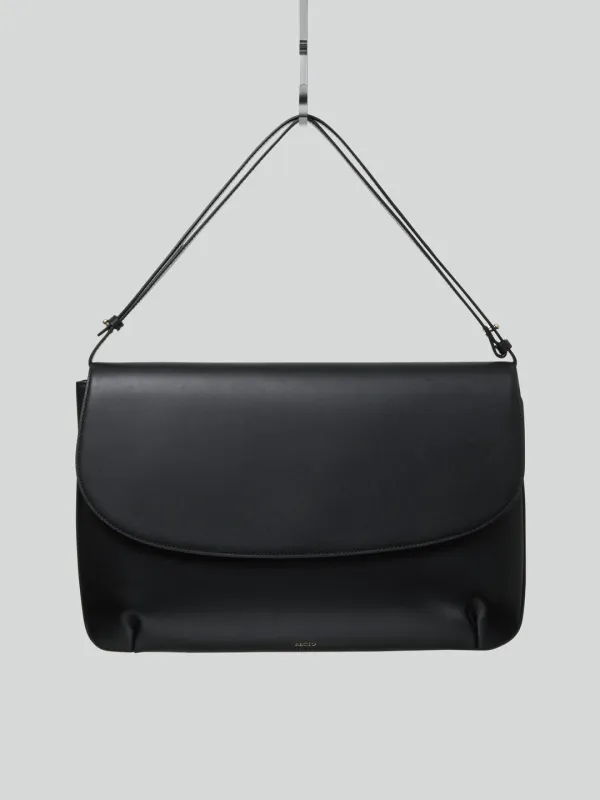 VINTAGE FLAP BAG LARGE (BLACK)