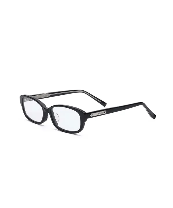 MM2 silver logo round square eyewear SHINY BLACK / ANTI-BLUE LIGHT