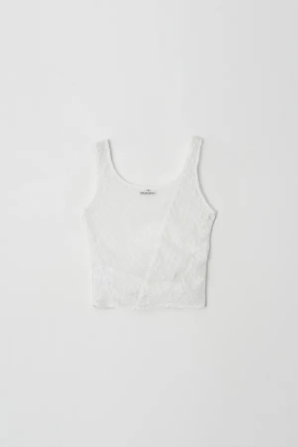 Lace Shirring Top (white)