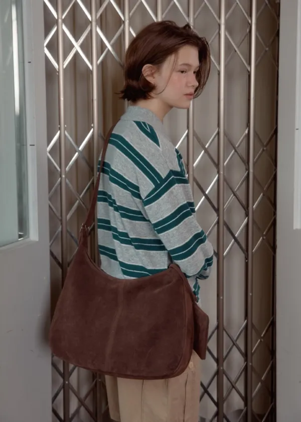 ANC SUEDE HOBO BAG_DARK BROWN