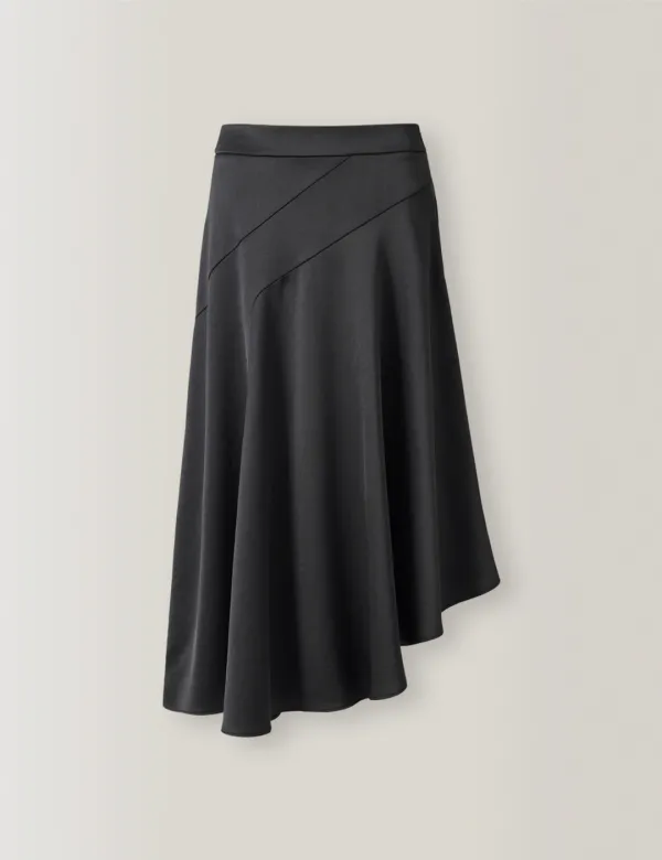 Satin Flow Skirt (Black)