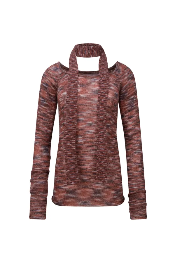 MIXED MUFFLER KNIT BURGUNDY