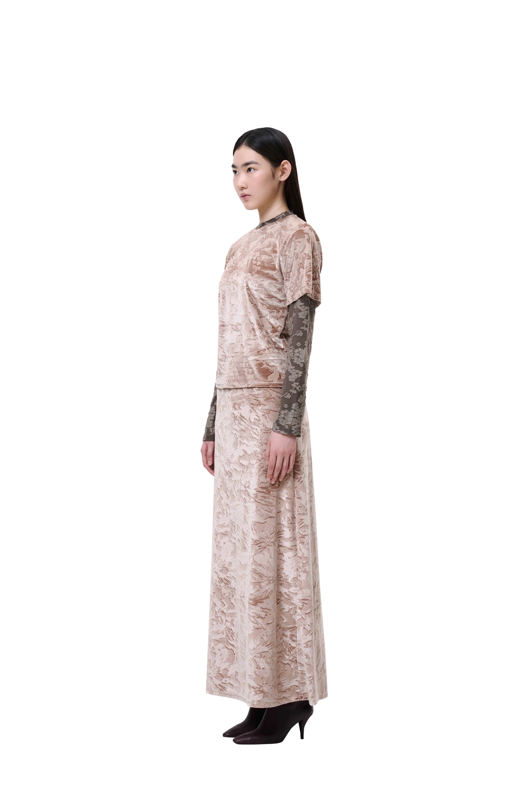 포코포스카 VELVET HALF-SLEEVE TOP (GOLD) 상품 이미지 2