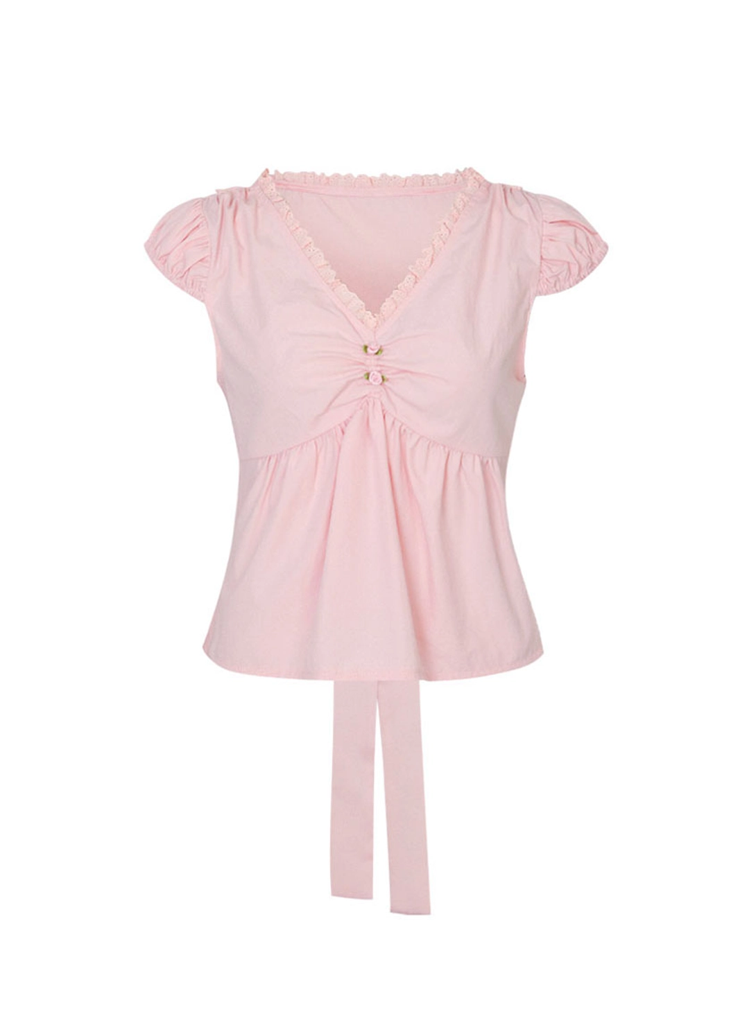 루루서울 [2차] Zoey Shirring Blouse (Pink) 상품 이미지 3