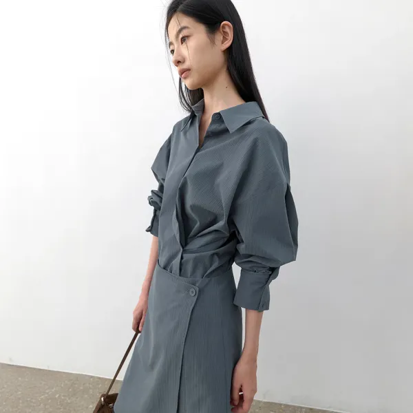 (OP-6346)DRAPE WRAP SKIRT SET-UP ONE PIECE S