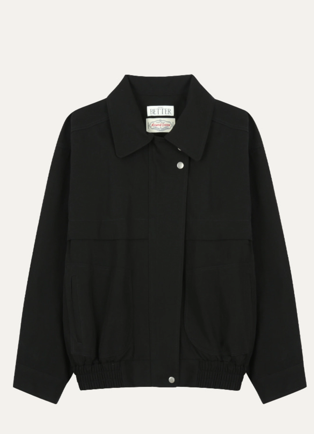 노운베러 Pocket cotton blouson jumper [KNFW03JP02]_Black 상품 이미지 3