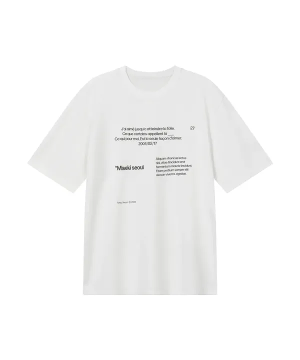 Miseki typography short sleeves WHITE