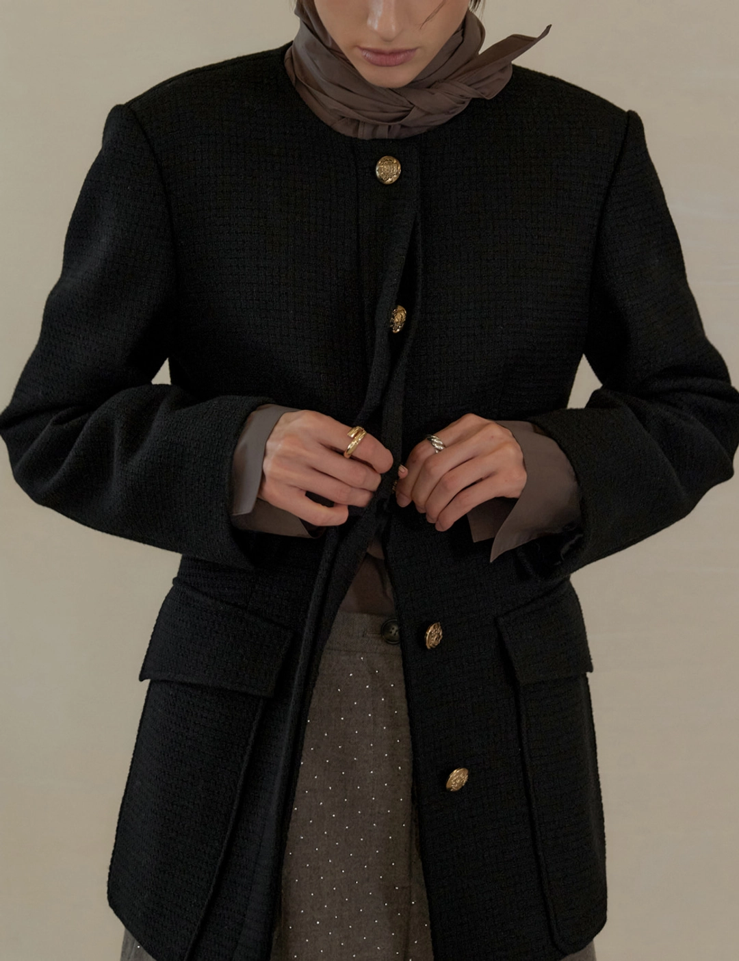 노미나떼 Gemma Tweed Jacket (Black) 상품 이미지 3