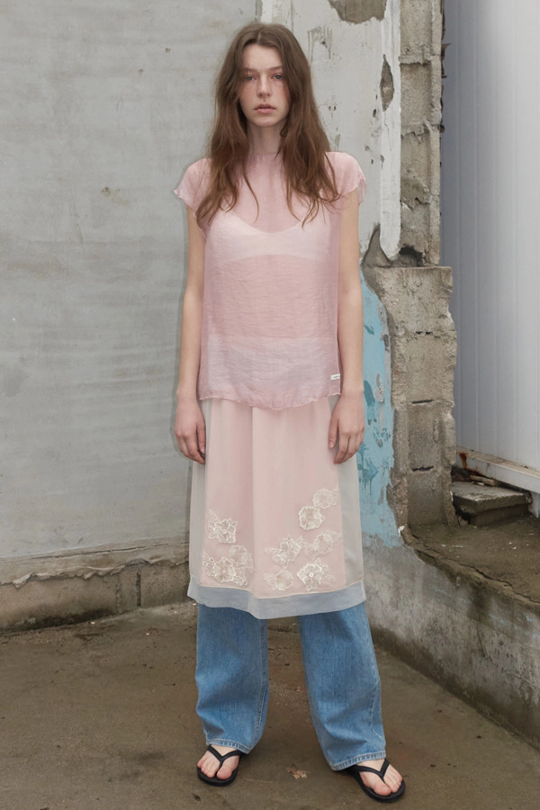 오버듀플레어 LAYERED FLOWER SKIRT_BEIGE 상품 이미지 2