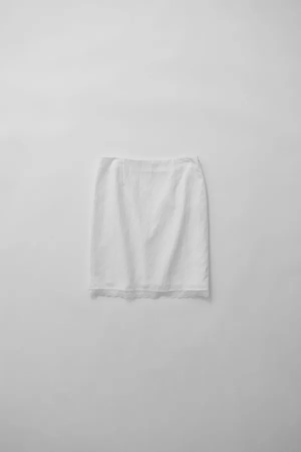 2nd) a lacy midi skirt (off white)