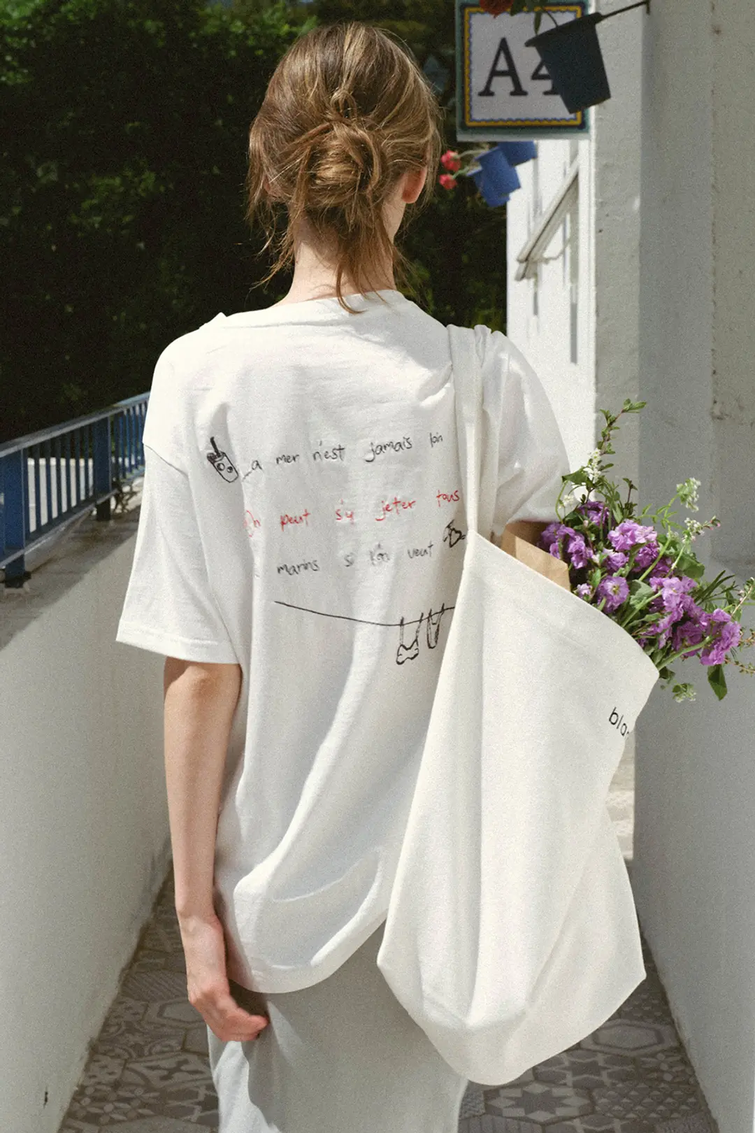 블랭크공삼 embroidery boxy t-shirt (white) 상품 이미지 1