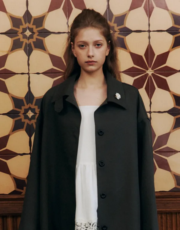 Modern Half Trench Jacket (Khaki)