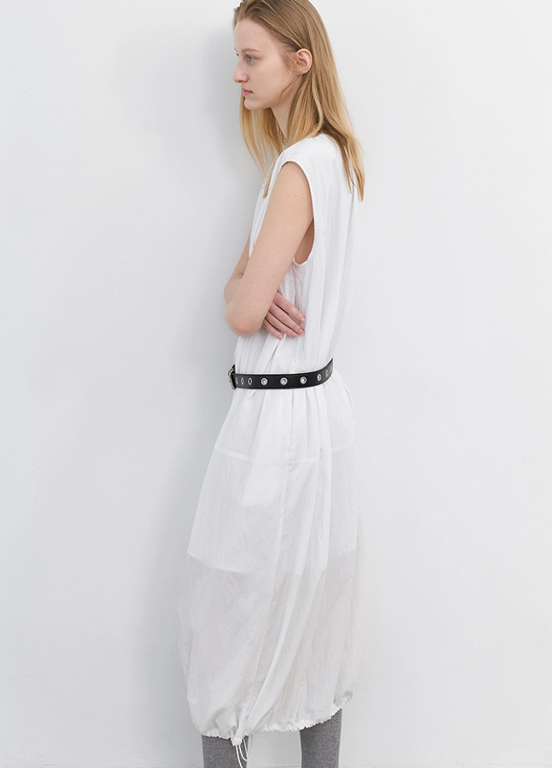 아뜰리에 나인 (OP-6327)SLEEVELESS EYELET BELT SET DRESS S 상품 이미지 1