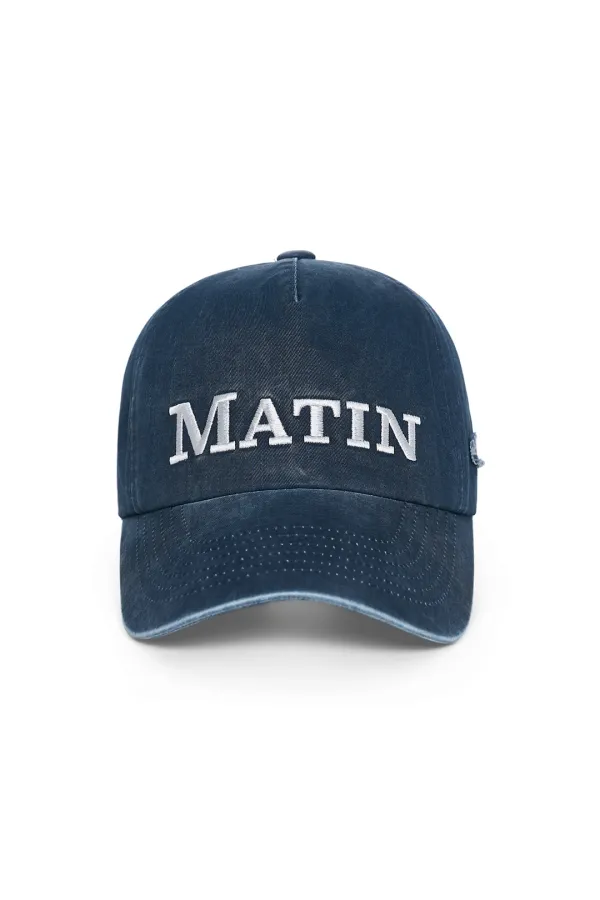 MATIN FLAT CROWN BALL CAP IN NAVY