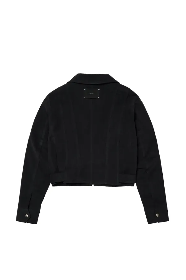 DEINET BELTED COTTON JACKET IN BLACK