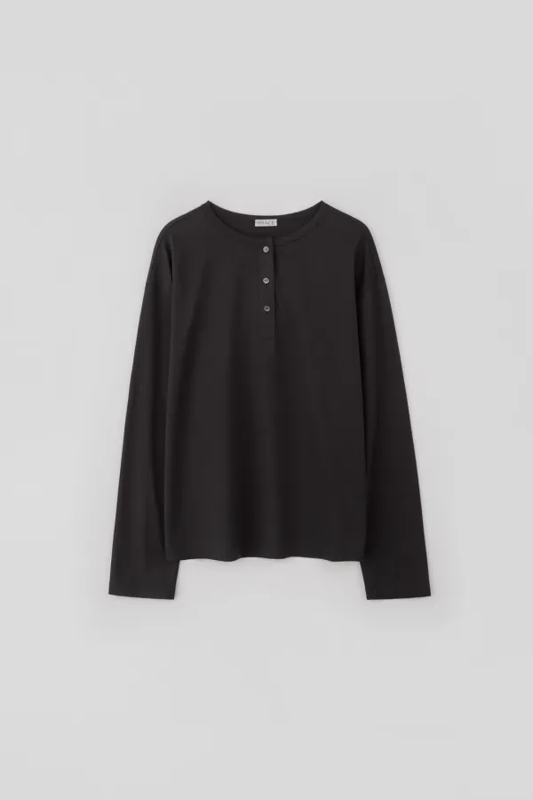 [6/11 예약배송] Light Henley Long Sleeve T-Shirt_Black