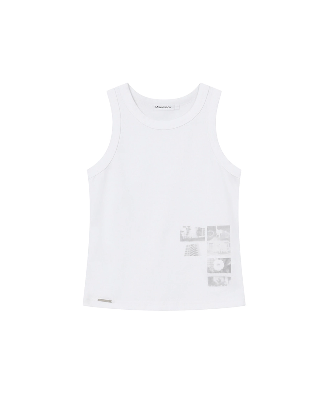 미세키서울 Photo album graphic sleeveless WHITE 상품 이미지 1