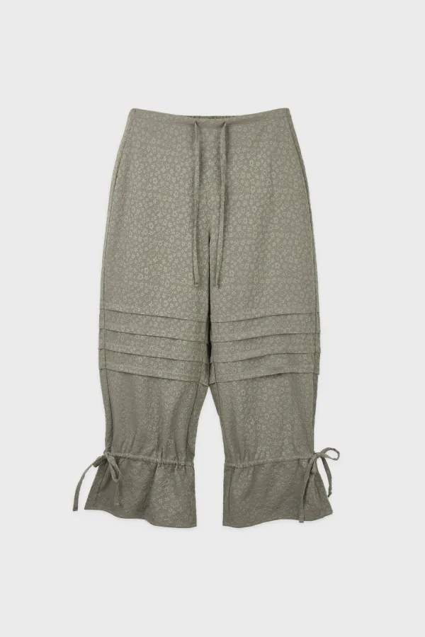Eyelet Ribbon Pants (Grey)