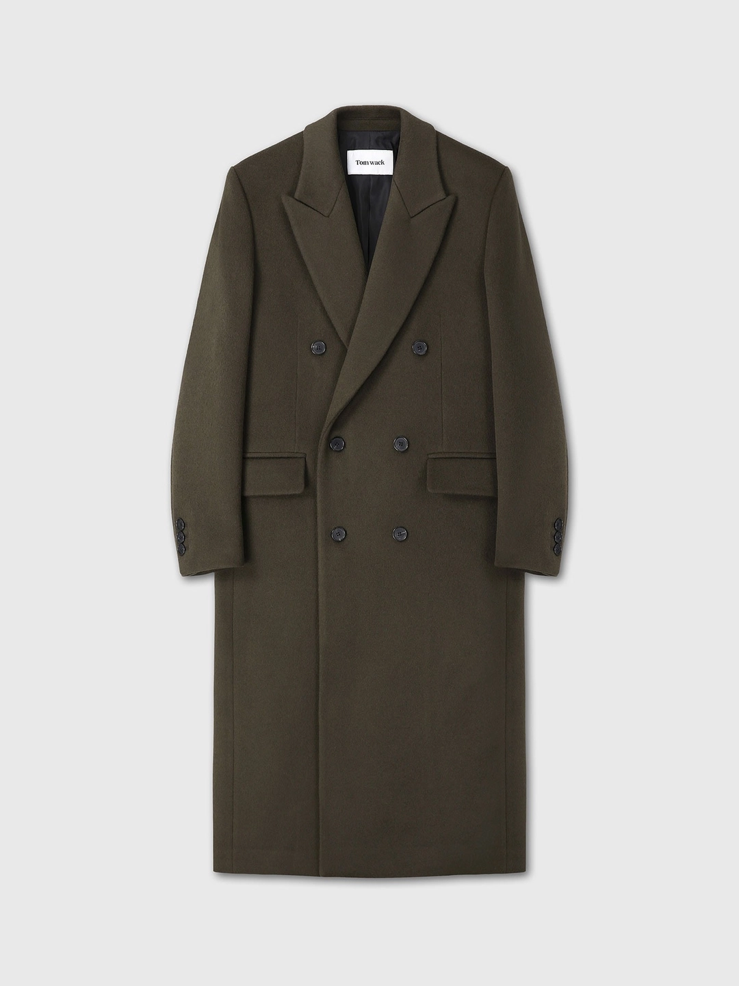 토니웩 (W) WOOL TAILORED DOUBLE-BREASTED MAXI COAT_ KHAKI DARK BROWN 상품 이미지 1